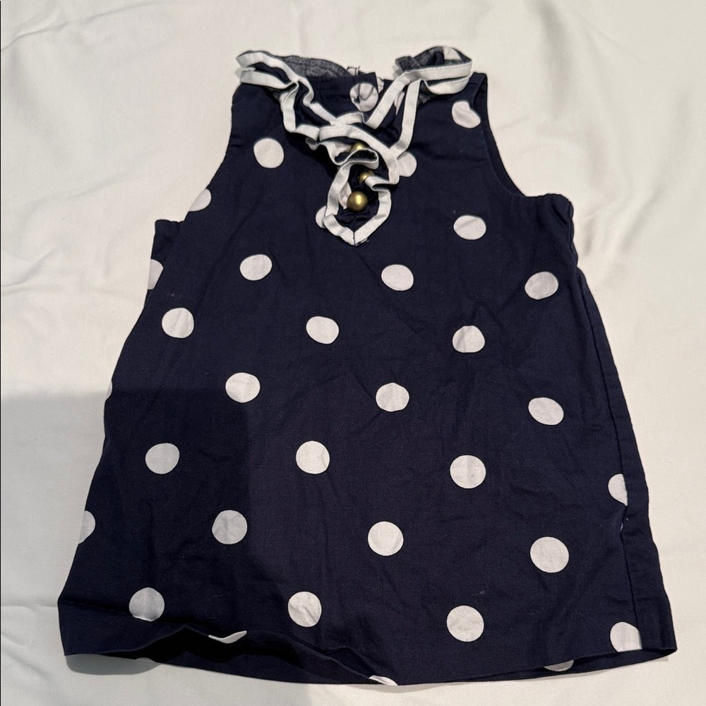 Janie and Jack Navy Dress with White Dots